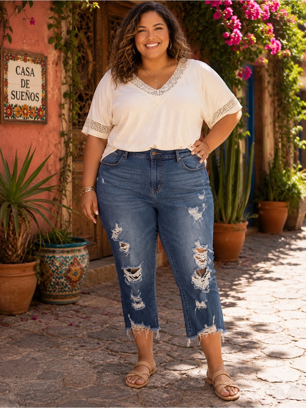 Judy Blue Distressed Capri Jeans Size 20W 💙$81 (W 18.5-22”)